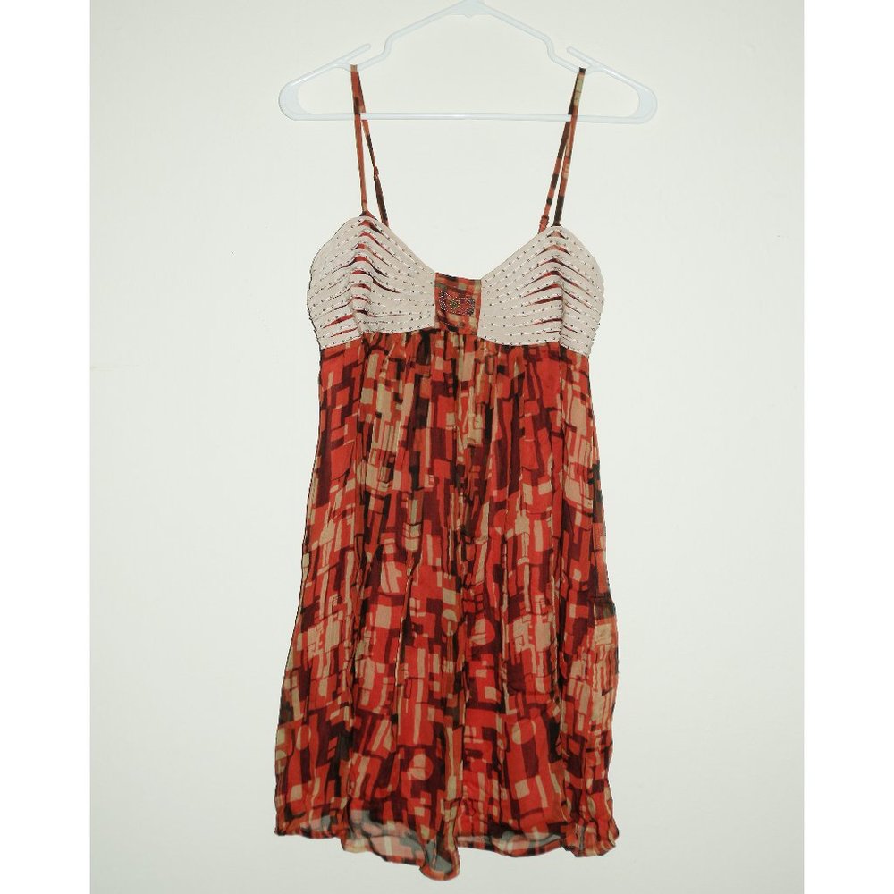 MM Couture Coral Tunic w/Beaded Satin Detail